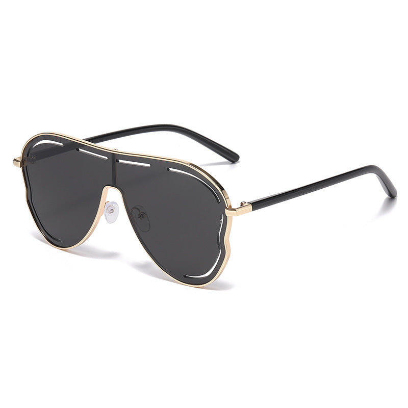 One-piece large-frame toad-shaped sunglasses