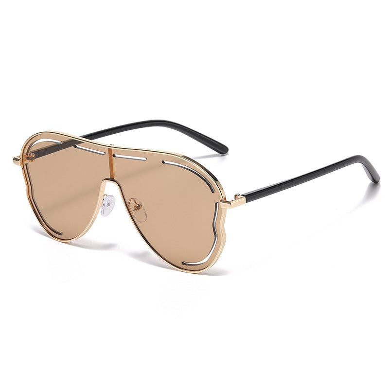 One-piece large-frame toad-shaped sunglasses