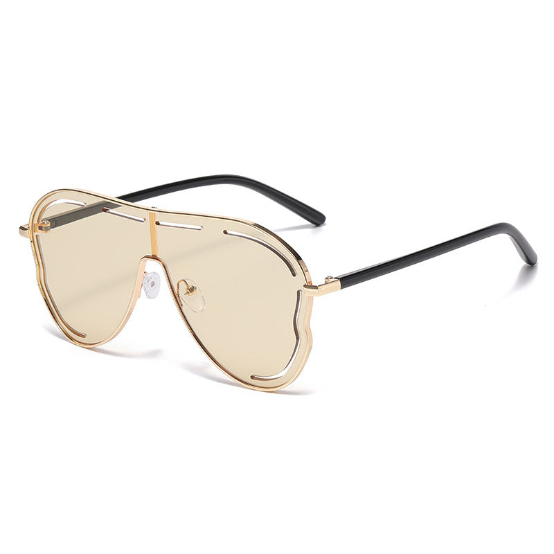 One-piece large-frame toad-shaped sunglasses