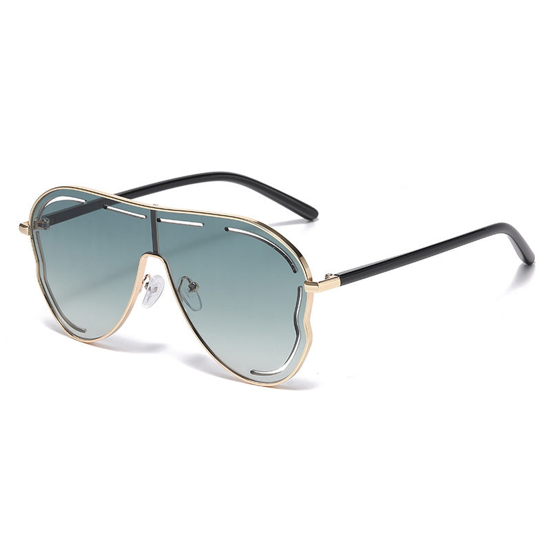 One-piece large-frame toad-shaped sunglasses