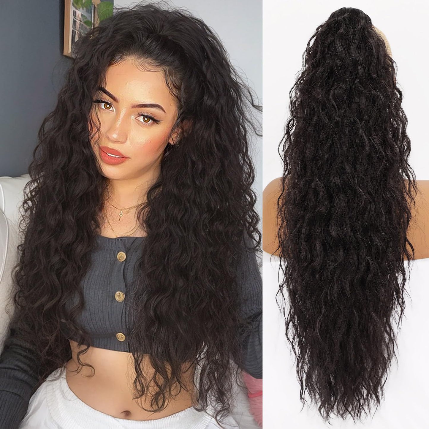 Synthetic Hair Ponytail Clip Wig