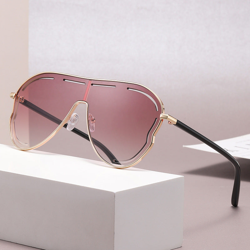 One-piece large-frame toad-shaped sunglasses