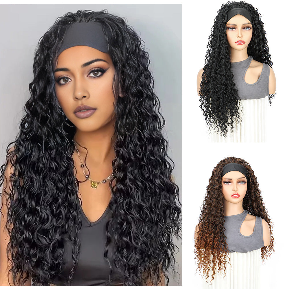 Women's Curly Headband Wig