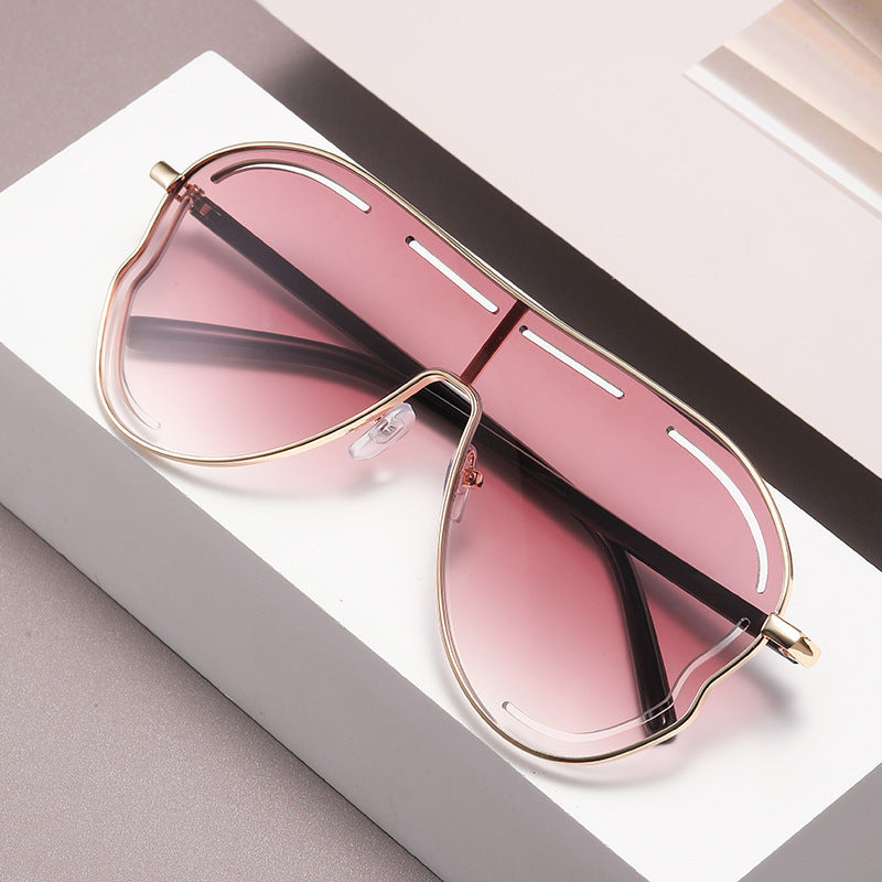 One-piece large-frame toad-shaped sunglasses