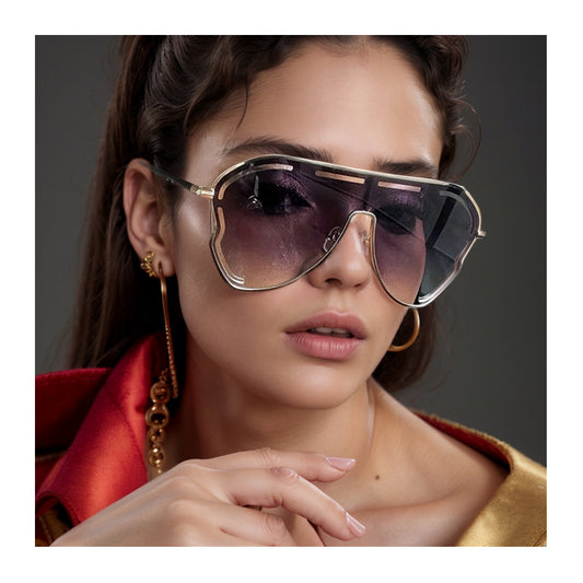 One-piece large-frame toad-shaped sunglasses